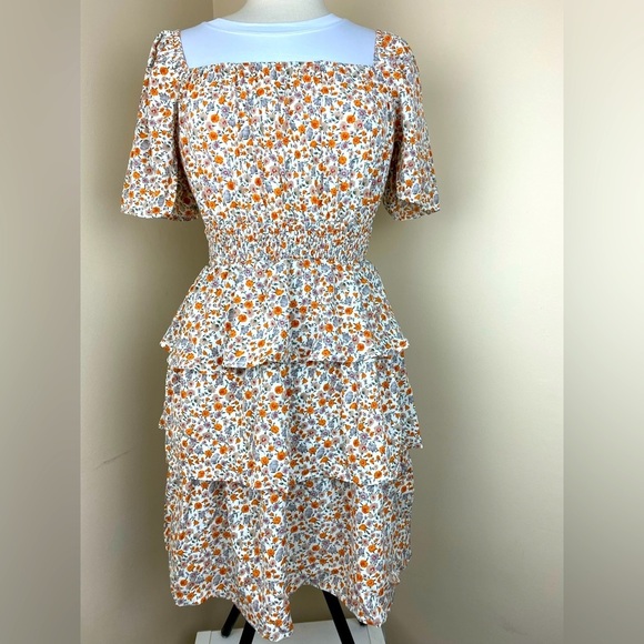 Dresses & Skirts - NWT Orange&Purple Cottagecore Floral off-shoulder 3/4 sleeve Midi Dress - S/M